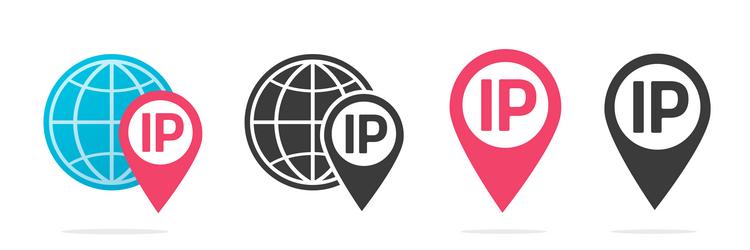 ip address location icon map pin pointer simple vector image