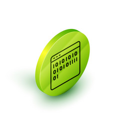 isometric line binary code icon isolated on white vector image