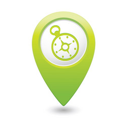 Map Pointer with Compass Icon vector image