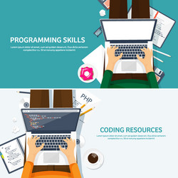 programmingcoding flat computing background vector image