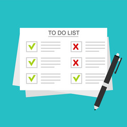 Checklist on to do list form with man signing vector