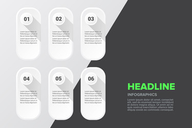 Clean modern white paper web infographic vector