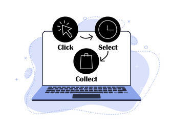 click and collect your order about vector image