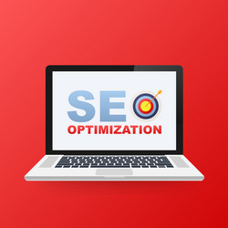 Flat web analytics design seo optimization icon vector