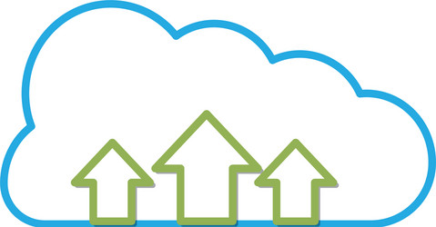 line cloud data connection with arrows up vector image