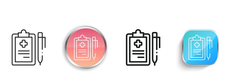 medical file icon thin linear regular and button vector image