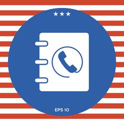 notebook address phone book icon with handset vector image