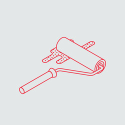 painting roller isometric icon vector