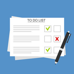 checklist on to do list form with man signing vector