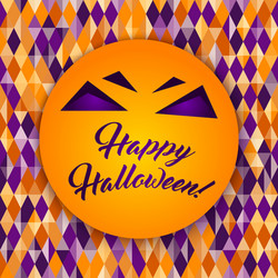 halloween patterned greeting card monster face vector