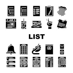 List checklist document check icons set vector