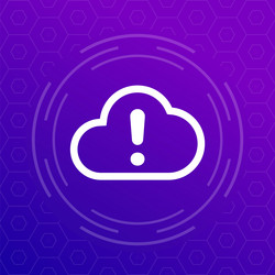 Upload error icon with a cloud vector