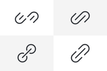url link icon set hyperlink chain website vector image