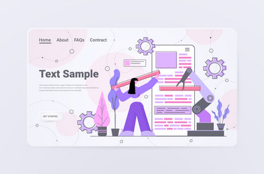 woman developer with robotic hand creating mobile vector image