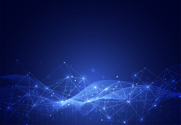 abstract connecting dots and lines with geometric vector image