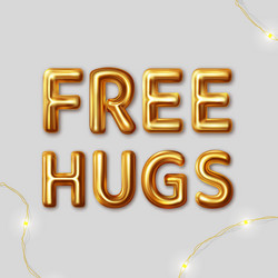 Free hugs motivational inscription vector