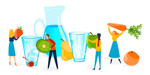 Fruit water concept tiny vector