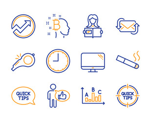 quickstart guide smoking and computer icons set vector image