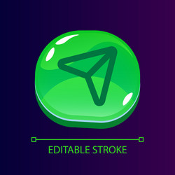 send message glossy ui button with linear icon vector image