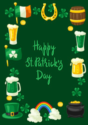 saint patricks day greeting card holiday vector