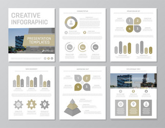 set of brown and gray elements for multipurpose a4 vector image