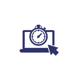 timer and countdown icon with a laptop vector