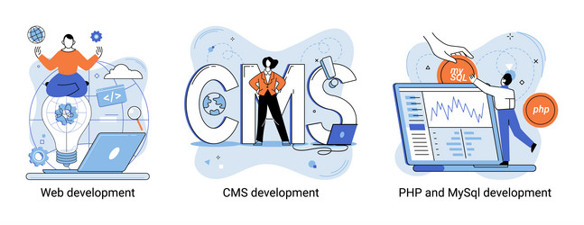 Website architecture concepts web development vector