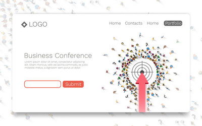 business conference landing page concept vector