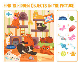 Hidden Object Puzzle Kid Learning Game Find Vector Image