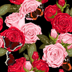Romantic Rose Seamless Pattern Vector Image