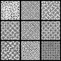 set of 9 pattern with random irregular shapes vector image