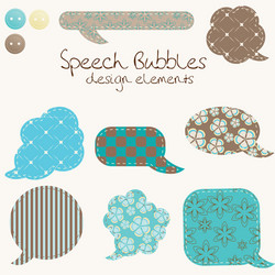 set of different speech bubbles design elements vector