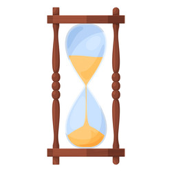 vintage hourglass flowing sand for time countdown vector