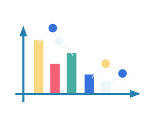 Abstract minimalistic bar chart graph vector