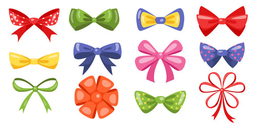 bow tie ribbon cartoon fashion dress accessory vector