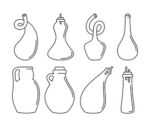 glassware instruments in linear style vector image