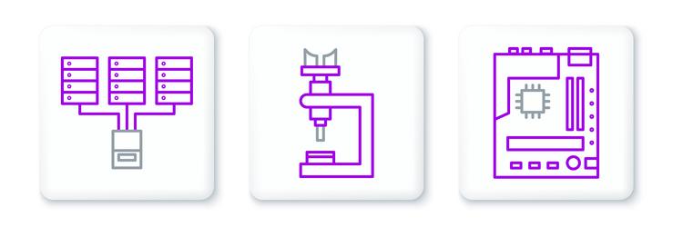 set line motherboard server data web hosting vector image