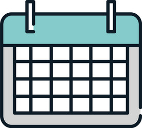 calendar reminder date event line and fill vector