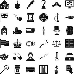 offence icons set simple style vector image