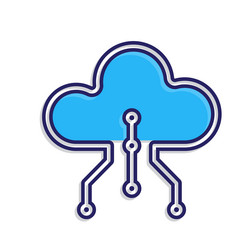 technology icons cloud computing and node vector image