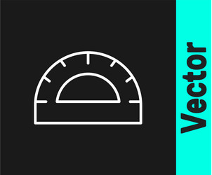 white line protractor grid for measuring degrees vector image