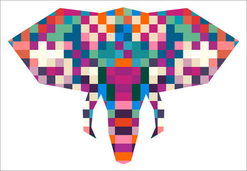 animal head elephant triangular pixel icon vector image
