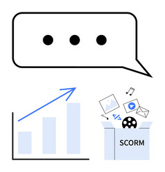 communication data analytics and digital content vector image
