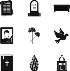 death icons set simple style vector