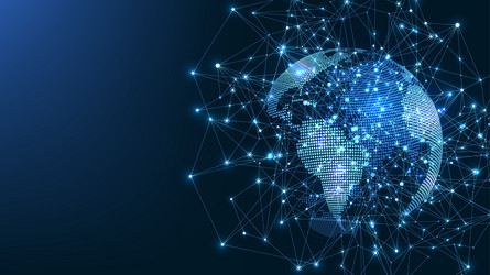 global network connection concept big data vector image