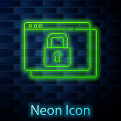 Glowing neon line secure your site with https ssl vector