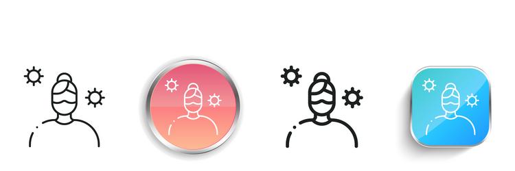 medical mask icon thin linear regular and button vector image