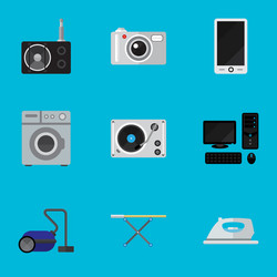 Set of 9 editable tech icons includes symbols vector