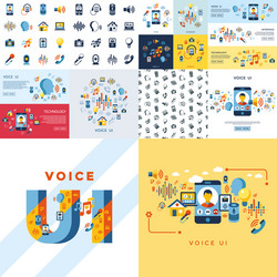 Voice user interface icon set vector