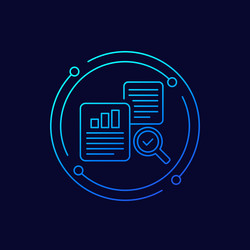 Audit icon with documents linear design vector